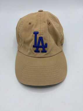 '47 LA Dodgers Cap in Tan with Royal Blue Logo